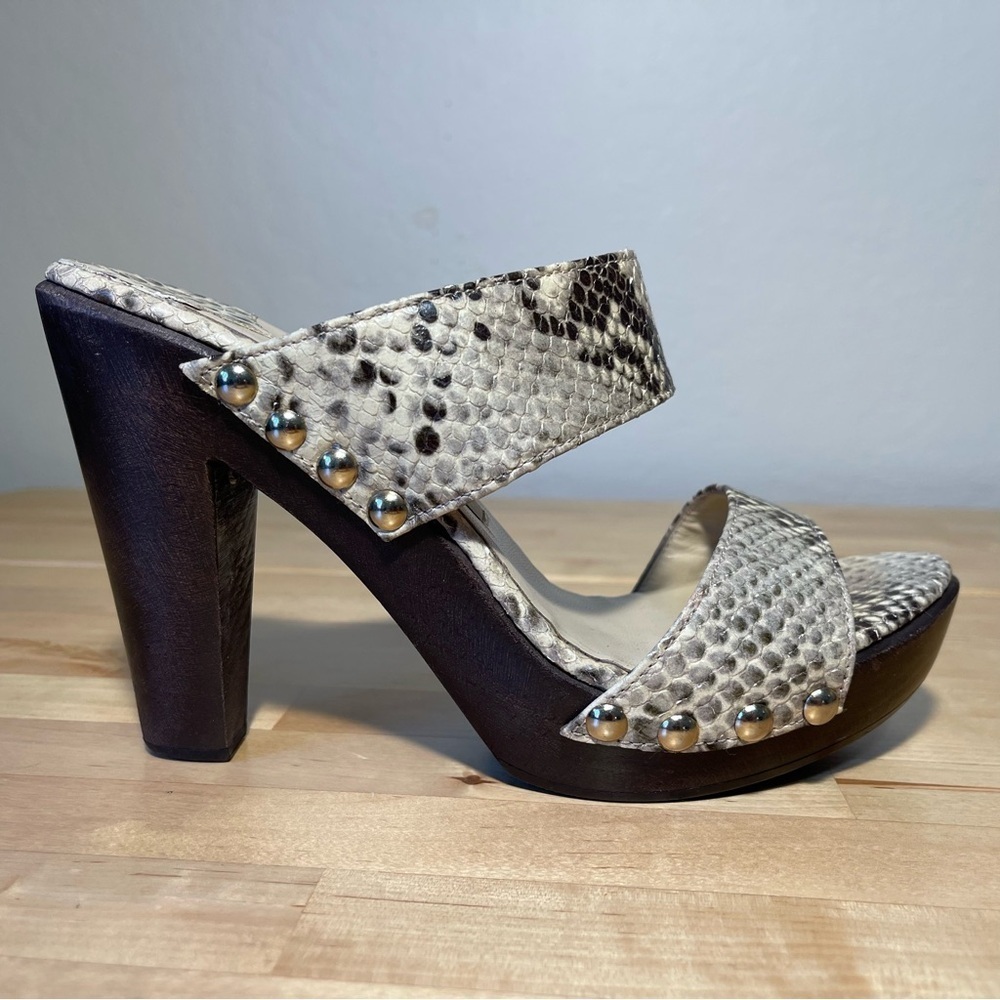 Jimmy Choo Lea Snake Print Leather Platform Sandals Designer Heels
